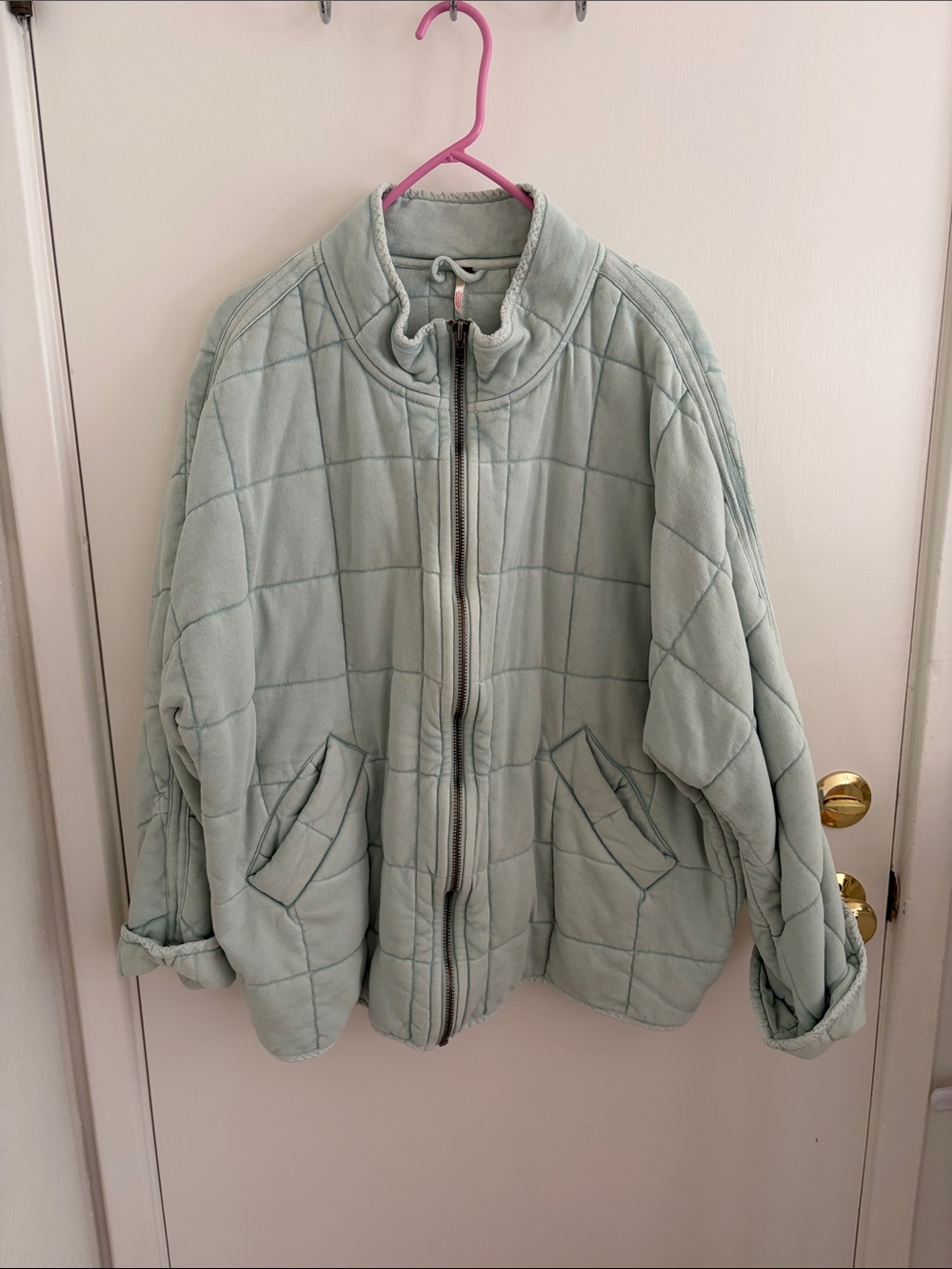 Free People Quilted Dolman Knit Jacket
